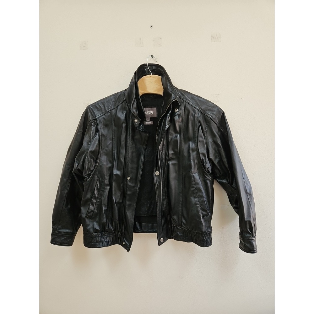 Vintage Y2K Wilsons Leather Jacket Coat Mens Bomber Aviator Flight Motorcycle